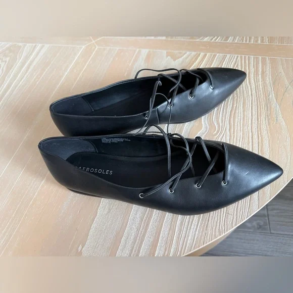 Aerosoles|Women’s Black Lace-Up pointy flats-Shoes,size 10•••NWT,closet staple - Picture 7 of 12